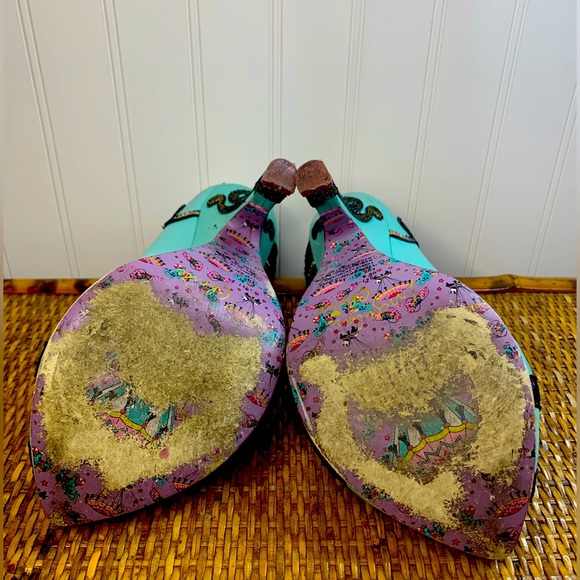 Irregular Choice Turquoise and Black Heels - Picture 6 of 12